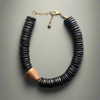 Black Cocowood & Taupe Tagua Statement Necklace