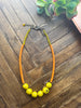 Yellow & Orange Vinyl & Bombona Necklace