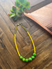 Green & Yellow Vinyl & Bombona Necklace