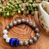 Blue, Gray & White Beaded Stretch Bracelet [Series]