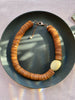 Light Brown & Cream Cocowood & Tagua Statement Necklace