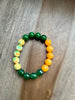 Yellow & Green Jade Beaded Stretch Bracelet