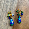 Azurite, Lapis & Jade Cluster Earrings