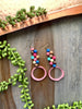 Dusty Rose Tagua & Multicolor Acai Woven Earrings
