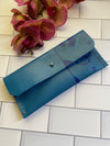 Teal Adinkra Leather Envelope Clutch [SALE]