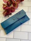 Teal Adinkra Leather Envelope Clutch [SALE]