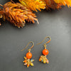 Orange Jade & Multicolor Agate Sprinkle Earrings