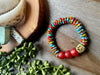 African Recycled Fused Glass & Brass Beaded Stretch Bracelet [Series]