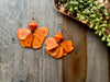 Orange Tagua Petal Earrings