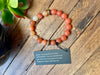 Shades of Orange Matte Beaded Stretch Bracelets with Brass Accents