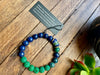 Blue & Green Beaded Stretch Bracelet