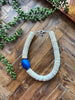 White & Blue Cocowood & Tagua Statement Necklace