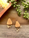 Cream Tagua Triangle Earrings