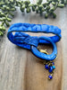 Blue Leather + Tagua Wrap Bracelet