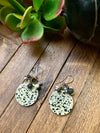 Dalmatian Jasper Coin Statement Earrings