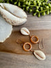 Cowrie Shell & Caramel Horn Earrings