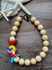 Cream Wood & Multicolor Tagua Necklace