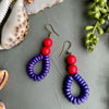Red & Purple Wood Earrings [SALE]