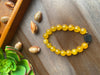 Yellow Jade & Black Tourmaline Beaded Bracelet