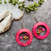 Pink & Brass Statement Earrings