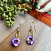 Purple & Cream Bone Link Earrings