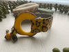Yellow Cheetah Print Genuine Leather + Yellow Tagua Bracelet