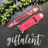 Hot Pink & Scarlet Leather Apple Watch Band (38/40)