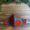 Aqua & Orange Ankara Fabric Mask