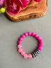 Black & Pink Krobo Beaded Stretch Bracelet [Series]