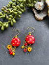 Red & Yellow Kazuri Earrings