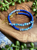 Blue Vinyl & Java Gooseberry Double Wrap Bracelet