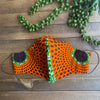 Green & Orange Concentric Pattern Ankara Fabric Mask