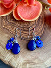 Dark Blue Candy Jade Cluster Earrings