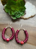 Plum red Wood & Agate Earrings [SALE]