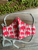 Gray Fabric Mask with Red Elephants