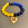Blue, Yellow & Gold BLM Beaded Bracelet