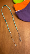 Light Blue African Vinyl & Faceted Jade Mask Chain [SALE]