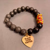 Black & Gold BLM Beaded Bracelet w/ African Saucer Beads