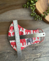 Gray Fabric Mask with Red Elephants