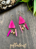 Shades of Pink Tagua Triangle Earrings