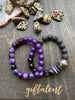 Purple & Black Beaded Bracelet Duo