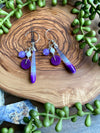 Purple Chalcedony Cluster Earrings