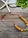 Yellow & Red African Glass Necklace