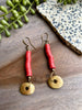 Red Heishi & Mykonos Ceramic Earrings