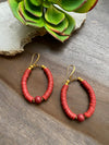 Red Heishi Earrings [SALE]