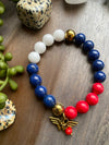 White, Blue & Red Superhero Beaded Bracelet