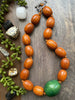 Saddle Brown Wood & Green Tagua Necklace [SALE]