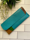 Aqua Ankara Leather Envelope Clutch [SALE]