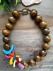 Brown Wood & Multicolor Tagua Necklace