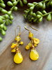 Bright Yellow Candy Jade Cluster Earrings